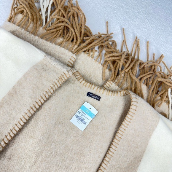 J. McLaughlin Jackets & Blazers - J. McLaughlin Leti Open Front Poncho Oatmeal/Off White NWT Cozy Wool Italian